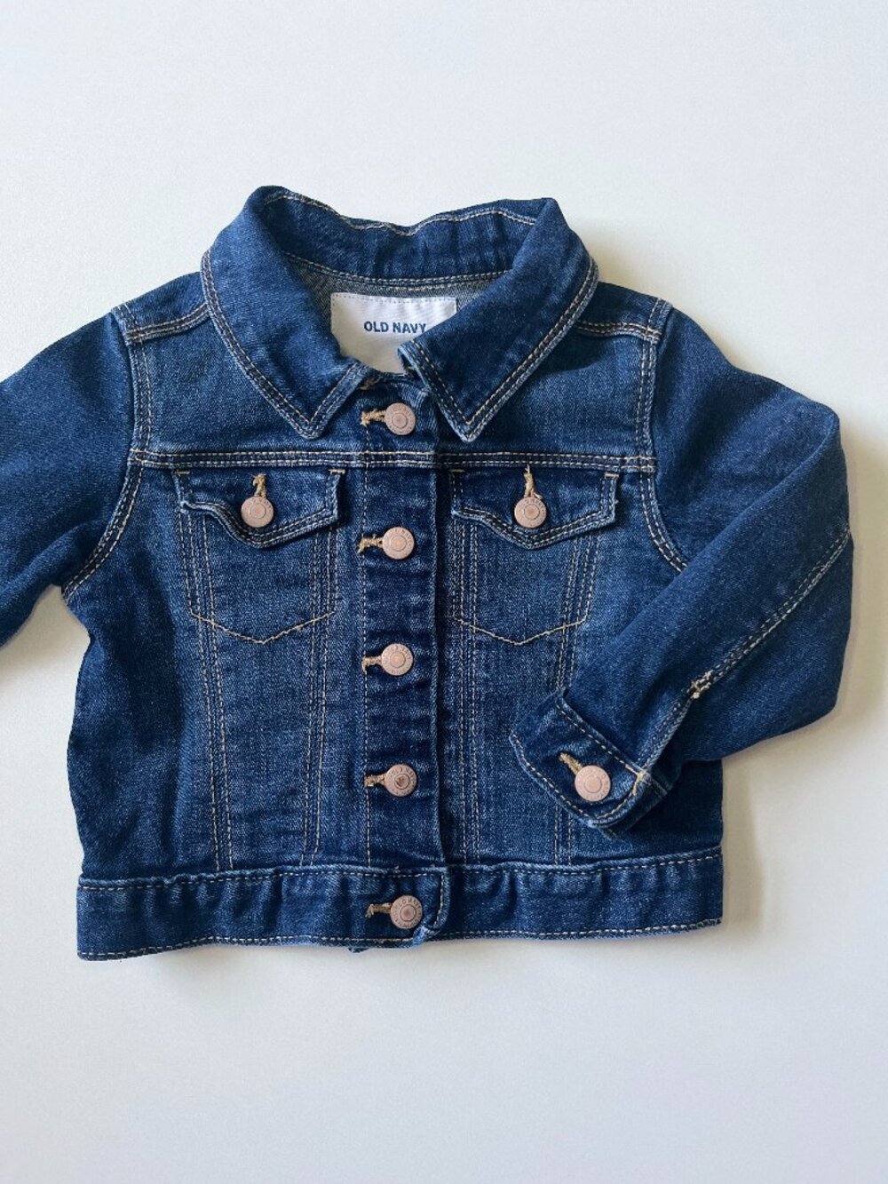 Baby unisex, 12-18 months, dark blue denim jean jacket, Old Navy, western core